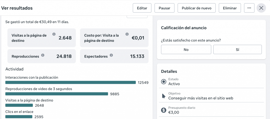 anuncio meta 3 euros dia